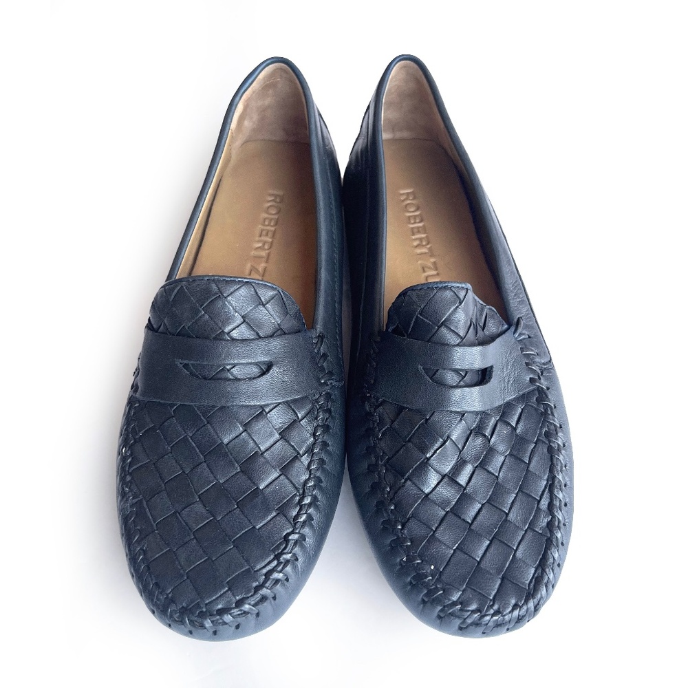Robert Zur Petra Leather Driving Moccasin Navy Size 6.5
